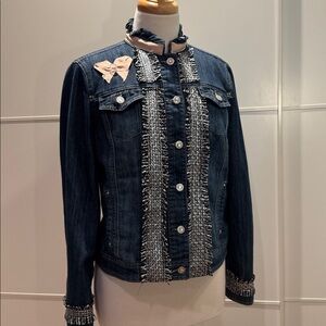Denim Jacket Upcycled Sz M